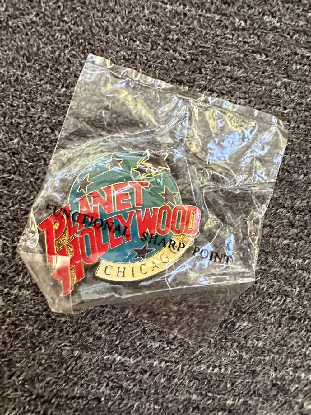 Chicago vintage planet Hollywood Enamel Pin - Blue, Red, Gold